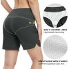 image:imageTBMPOY Womens Board Shorts 7 High Waisted Swim Beach Quick Dry Shorts with Zipper Pockets Water Liner Bathing BottomSteel Gray