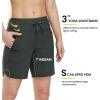 image:imageTBMPOY Womens Board Shorts 7 High Waisted Swim Beach Quick Dry Shorts with Zipper Pockets Water Liner Bathing BottomSteel Gray