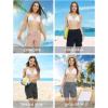 image:imageTBMPOY Womens Board Shorts 7 High Waisted Swim Beach Quick Dry Shorts with Zipper Pockets Water Liner Bathing BottomStone Blue