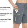 image:imageTBMPOY Womens Board Shorts 7 High Waisted Swim Beach Quick Dry Shorts with Zipper Pockets Water Liner Bathing BottomStone Blue