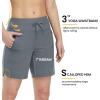 image:imageTBMPOY Womens Board Shorts 7 High Waisted Swim Beach Quick Dry Shorts with Zipper Pockets Water Liner Bathing BottomStone Blue