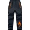 image:imageTBMPOY Boys Snow Ski Pants Kids Waterproof Fleece Lined Winter Hiking Snowboard Insulated Warm Pants Zipper PocketsDark Grey02