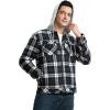 image:imageTBMPOY Mens Flannel Shirt Jacket Fleece Lined Plaid Sherpa Full Zip Winter Hoodie Warm Coat Casual Zipper PocketsBlack Blue Plaid