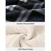 image:imageTBMPOY Mens Flannel Shirt Jacket Fleece Lined Plaid Sherpa Full Zip Winter Hoodie Warm Coat Casual Zipper PocketsBlack Blue Plaid