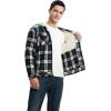 image:imageTBMPOY Mens Flannel Shirt Jacket Fleece Lined Plaid Sherpa Full Zip Winter Hoodie Warm Coat Casual Zipper PocketsBlack Blue Plaid