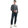 image:imageTBMPOY Mens Flannel Shirt Jacket Fleece Lined Plaid Sherpa Full Zip Winter Hoodie Warm Coat Casual Zipper PocketsBlack Blue Plaid