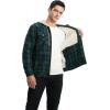 image:imageTBMPOY Mens Flannel Shirt Jacket Fleece Lined Plaid Sherpa Full Zip Winter Hoodie Warm Coat Casual Zipper PocketsBlack Green Plaid