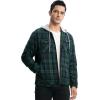 image:imageTBMPOY Mens Flannel Shirt Jacket Fleece Lined Plaid Sherpa Full Zip Winter Hoodie Warm Coat Casual Zipper PocketsBlack Green Plaid