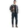 image:imageTBMPOY Mens Flannel Shirt Jacket Fleece Lined Plaid Sherpa Full Zip Winter Hoodie Warm Coat Casual Zipper PocketsNavy Blue Plaid