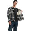 image:imageTBMPOY Mens Flannel Shirt Jacket Fleece Lined Plaid Sherpa Full Zip Winter Hoodie Warm Coat Casual Zipper PocketsNavy Blue Plaid