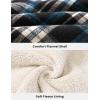 image:imageTBMPOY Mens Flannel Shirt Jacket Fleece Lined Plaid Sherpa Full Zip Winter Hoodie Warm Coat Casual Zipper PocketsNavy Blue Plaid