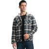 image:imageTBMPOY Mens Flannel Shirt Jacket Fleece Lined Plaid Sherpa Full Zip Winter Hoodie Warm Coat Casual Zipper PocketsNavy Blue Plaid