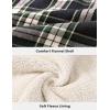 image:imageTBMPOY Mens Flannel Shirt Jacket Fleece Lined Plaid Sherpa Full Zip Winter Hoodie Warm Coat Casual Zipper PocketsNavy Green Plaid