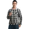 image:imageTBMPOY Mens Flannel Shirt Jacket Fleece Lined Plaid Sherpa Full Zip Winter Hoodie Warm Coat Casual Zipper PocketsNavy Green Plaid