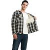 image:imageTBMPOY Mens Flannel Shirt Jacket Fleece Lined Plaid Sherpa Full Zip Winter Hoodie Warm Coat Casual Zipper PocketsNavy Green Plaid