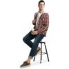 image:imageTBMPOY Mens Flannel Shirt Jacket Fleece Lined Plaid Sherpa Full Zip Winter Hoodie Warm Coat Casual Zipper PocketsRed White Plaid