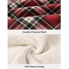 image:imageTBMPOY Mens Flannel Shirt Jacket Fleece Lined Plaid Sherpa Full Zip Winter Hoodie Warm Coat Casual Zipper PocketsRed White Plaid