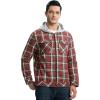 image:imageTBMPOY Mens Flannel Shirt Jacket Fleece Lined Plaid Sherpa Full Zip Winter Hoodie Warm Coat Casual Zipper PocketsRed White Plaid
