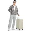 image:imageTBMPOY Mens Flannel Shirt Jacket Fleece Lined Plaid Sherpa Full Zip Winter Hoodie Warm Coat Casual Zipper PocketsWhite Brown Plaid