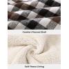 image:imageTBMPOY Mens Flannel Shirt Jacket Fleece Lined Plaid Sherpa Full Zip Winter Hoodie Warm Coat Casual Zipper PocketsWhite Brown Plaid