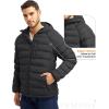 image:imageTBMPOY Mens Puffer Jacket Lightweight Hooded Winter Warm WaterResistant Coat for Ski Casual TravelBlack
