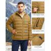 image:imageTBMPOY Mens Puffer Jacket Lightweight Hooded Winter Warm WaterResistant Coat for Ski Casual TravelBrown Yellow