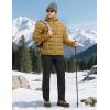 image:imageTBMPOY Mens Puffer Jacket Lightweight Hooded Winter Warm WaterResistant Coat for Ski Casual TravelBrown Yellow