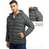 image:imageTBMPOY Mens Puffer Jacket Lightweight Hooded Winter Warm WaterResistant Coat for Ski Casual TravelDeep Gray