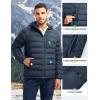 image:imageTBMPOY Mens Puffer Jacket Lightweight Hooded Winter Warm WaterResistant Coat for Ski Casual TravelNavy Blue