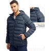 image:imageTBMPOY Mens Puffer Jacket Lightweight Hooded Winter Warm WaterResistant Coat for Ski Casual TravelNavy Blue