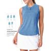 image:imageTBMPOY Womens Sleeveless Golf Shirts Ladies Lightweight Quick Dry UPF 50 Polo Shirts for Tennis Tank TopsDark Blue