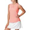 image:imageTBMPOY Womens Sleeveless Golf Shirts Ladies Lightweight Quick Dry UPF 50 Polo Shirts for Tennis Tank TopsFluro Pink
