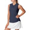 image:imageTBMPOY Womens Sleeveless Golf Shirts Ladies Lightweight Quick Dry UPF 50 Polo Shirts for Tennis Tank TopsNavy Blue