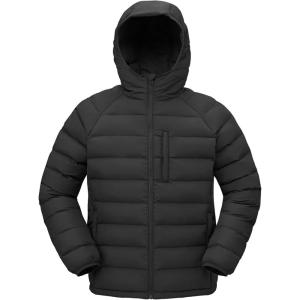 image:imageTBMPOY Mens Puffer Jacket Lightweight Hooded Winter Warm WaterResistant Coat for Ski Casual TravelBlack