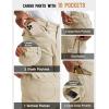 image:imageTBMPOY Mens Water Resistant Cargo Work Pants Ripstop Tactical Hiking Military Construction Outdoor Pants 10 PocketsKhaki