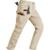 image:imageTBMPOY Mens Water Resistant Cargo Work Pants Ripstop Tactical Hiking Military Construction Outdoor Pants 10 PocketsKhaki
