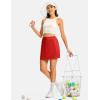 image:imageTBMPOY 16 Womens Tennis Skirts with Shorts Golf Skorts UPF100 High Waist 3 Pockets for Athletic Workouts Casual PickleballRed