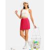 image:imageTBMPOY 16 Womens Tennis Skirts with Shorts Golf Skorts UPF100 High Waist 3 Pockets for Athletic Workouts Casual PickleballRose Red