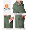image:imageTBMPOY Womens Cargo Pants Lightweight Hiking Joggers Casual Travel Sweatpants Quick Dry Outdoor Trip Work 6 PocketsArmy Green