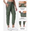 image:imageTBMPOY Womens Cargo Pants Lightweight Hiking Joggers Casual Travel Sweatpants Quick Dry Outdoor Trip Work 6 PocketsArmy Green