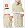 image:imageTBMPOY Womens Cargo Pants Lightweight Hiking Joggers Casual Travel Sweatpants Quick Dry Outdoor Trip Work 6 PocketsBeige