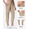 image:imageTBMPOY Womens Cargo Pants Lightweight Hiking Joggers Casual Travel Sweatpants Quick Dry Outdoor Trip Work 6 PocketsKhaki
