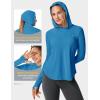 image:imageTBMPOY Womens UPF 50 Sun Hoodie UV Protection Hiking Shirts Long Sleeve Lightweight Quick Dry Tops for Outdoor FishingCobalt Blue