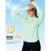 image:imageTBMPOY Womens UPF 50 Sun Hoodie UV Protection Hiking Shirts Long Sleeve Lightweight Quick Dry Tops for Outdoor FishingLight Green