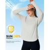 image:imageTBMPOY Womens UPF 50 Sun Hoodie UV Protection Hiking Shirts Long Sleeve Lightweight Quick Dry Tops for Outdoor FishingLight Grey