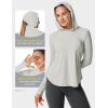 image:imageTBMPOY Womens UPF 50 Sun Hoodie UV Protection Hiking Shirts Long Sleeve Lightweight Quick Dry Tops for Outdoor FishingLight Grey
