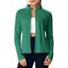 image:imageTBMPOY Womens Packable UPF 50 Sun Protection Athletic Jacket Lightweight Full Zip Long Sleeve Workout Hiking SPF ShirtPeacock Green