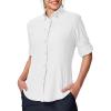 image:imageTBMPOY Womens UPF 50 Sun Protection Fishing Safari UV Shirt Long Sleeve Camping Hiking Outdoor Travel Button Down ShirtWhite