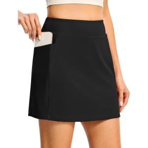image:imageTBMPOY 16 Womens Tennis Skirts with Shorts Golf Skorts UPF100 High Waist 3 Pockets for Athletic Workouts Casual PickleballBlack