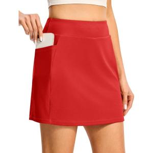 image:imageTBMPOY 16 Womens Tennis Skirts with Shorts Golf Skorts UPF100 High Waist 3 Pockets for Athletic Workouts Casual PickleballRed
